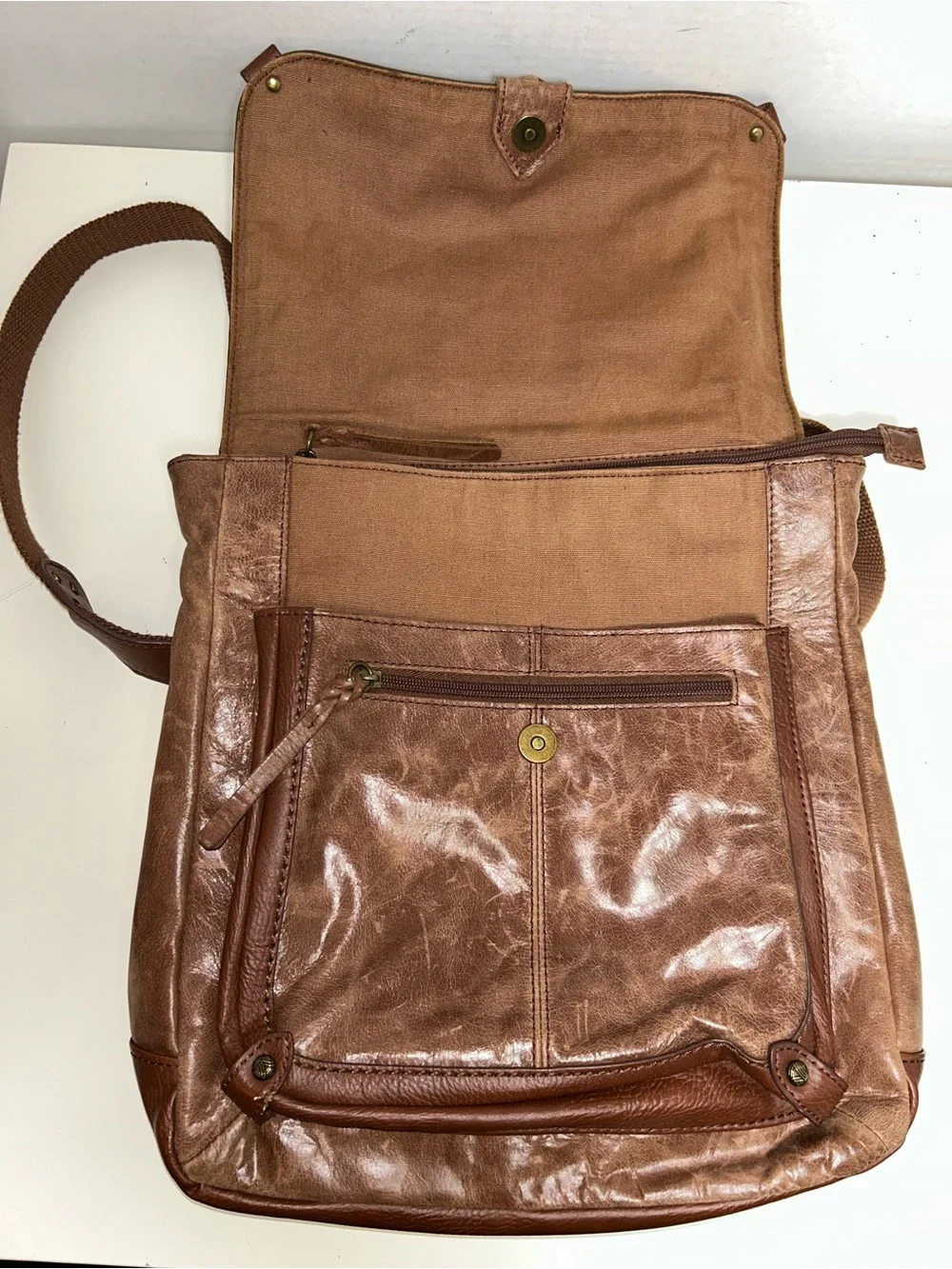 The Sak Ventura Convertible Brown Leather Backpack Shoulder Bag Crossbody - Picture 2 of 12